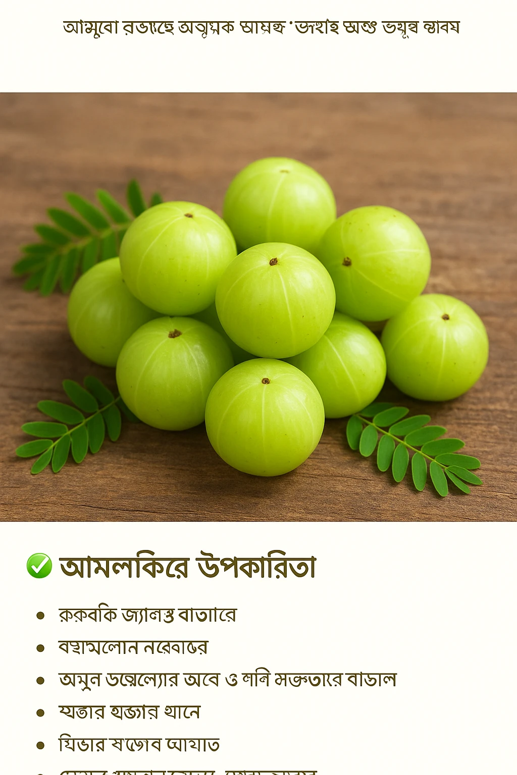আমলকি: স্বাস্থ্য, সৌন্দর্য ও দীর্ঘায়ুর ভাণ্ডার